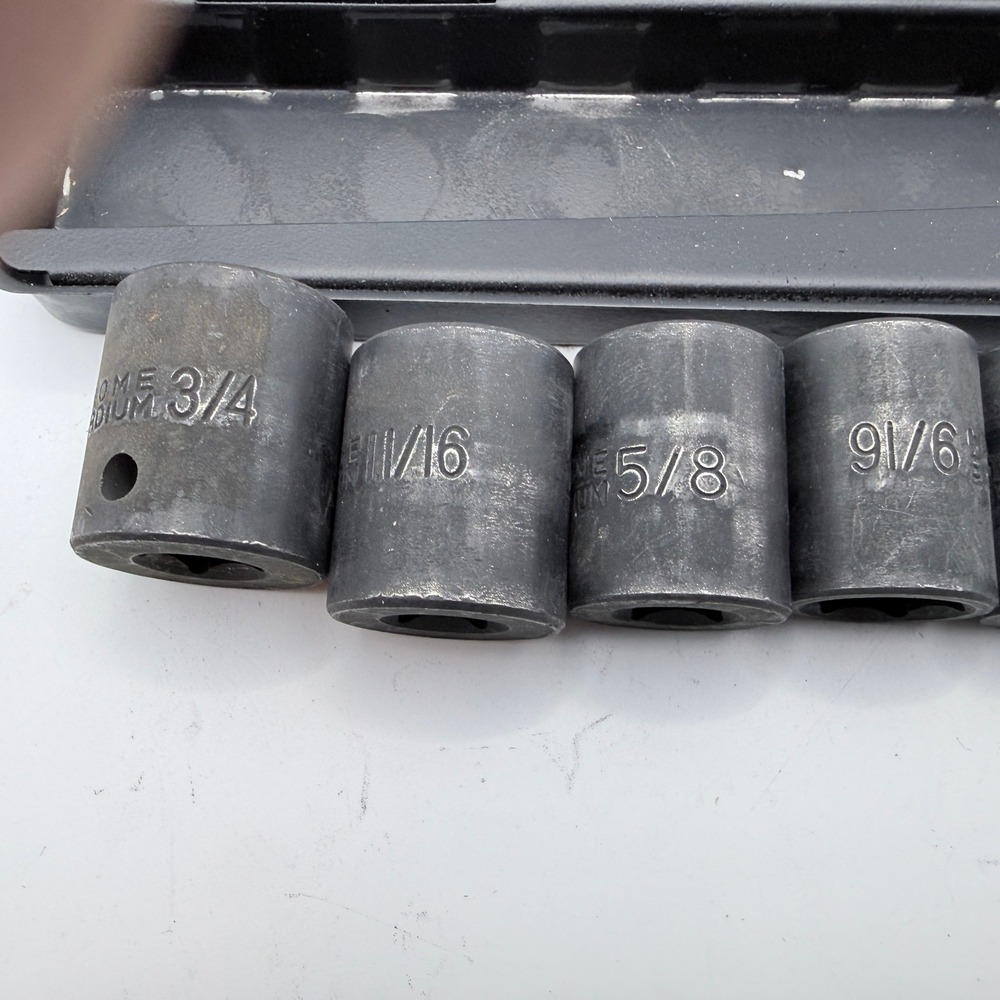 Pittsburgh Impact Socket Set 8 Piece  SAE 5/16-3/4 Shallow 6 Point 1/2 Drive - Picture 3 of 5